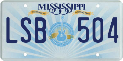 MS license plate LSB504