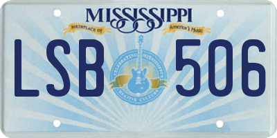 MS license plate LSB506