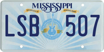 MS license plate LSB507