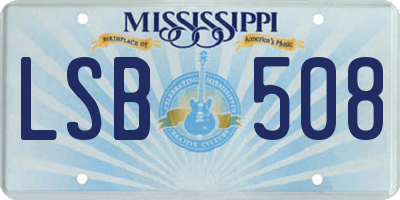 MS license plate LSB508