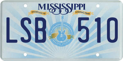 MS license plate LSB510