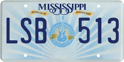 MS license plate LSB513