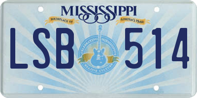MS license plate LSB514