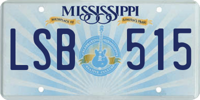 MS license plate LSB515