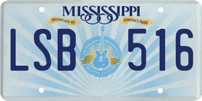 MS license plate LSB516