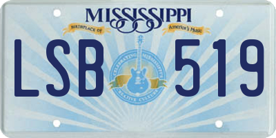 MS license plate LSB519