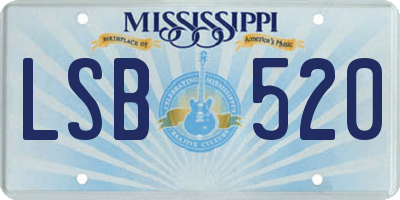 MS license plate LSB520