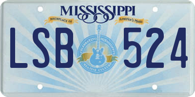 MS license plate LSB524