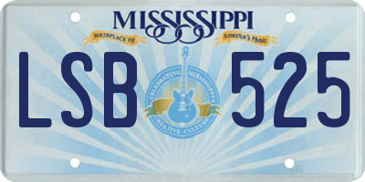 MS license plate LSB525