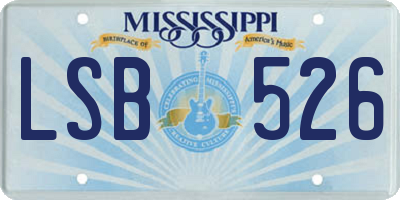 MS license plate LSB526