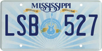 MS license plate LSB527