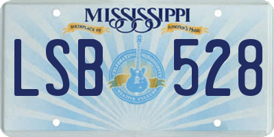 MS license plate LSB528