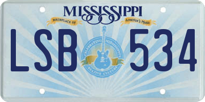 MS license plate LSB534