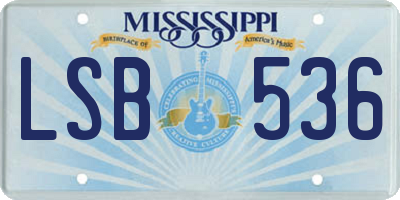 MS license plate LSB536