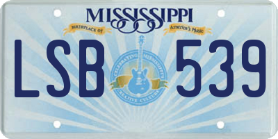 MS license plate LSB539