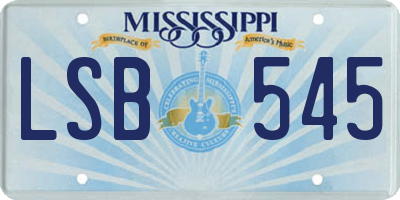 MS license plate LSB545