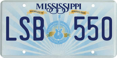 MS license plate LSB550