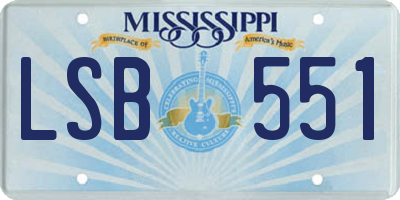 MS license plate LSB551