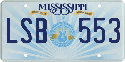 MS license plate LSB553