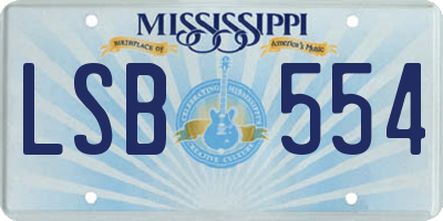 MS license plate LSB554