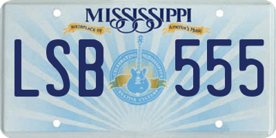 MS license plate LSB555