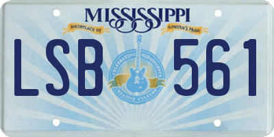 MS license plate LSB561