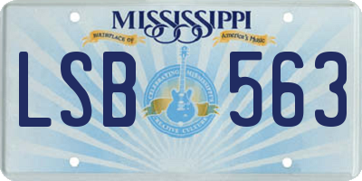 MS license plate LSB563