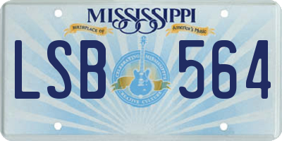 MS license plate LSB564