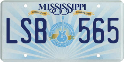 MS license plate LSB565