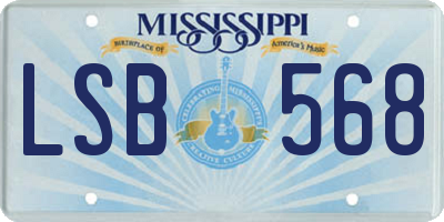 MS license plate LSB568