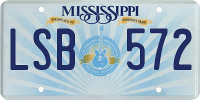MS license plate LSB572