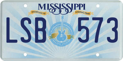 MS license plate LSB573