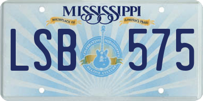 MS license plate LSB575