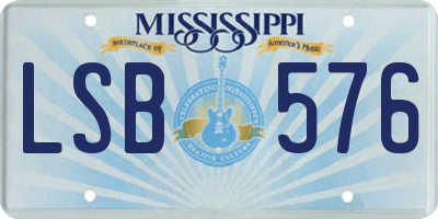 MS license plate LSB576