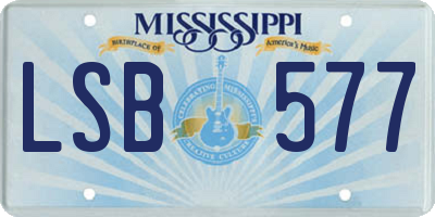 MS license plate LSB577