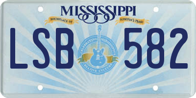 MS license plate LSB582