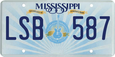 MS license plate LSB587
