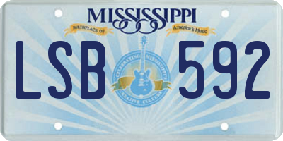 MS license plate LSB592