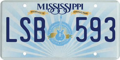 MS license plate LSB593
