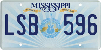 MS license plate LSB596