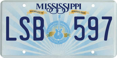 MS license plate LSB597