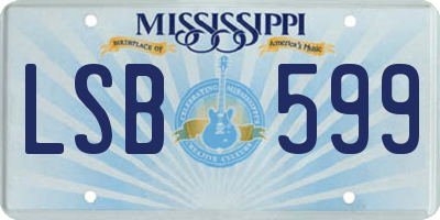 MS license plate LSB599