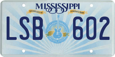MS license plate LSB602