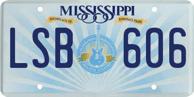MS license plate LSB606