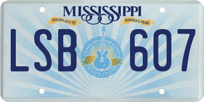 MS license plate LSB607