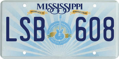 MS license plate LSB608