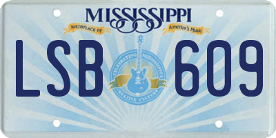 MS license plate LSB609