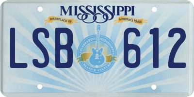 MS license plate LSB612