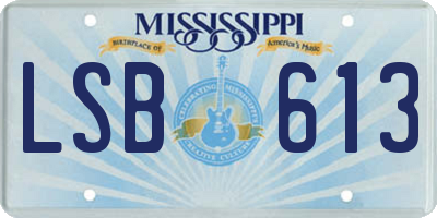MS license plate LSB613