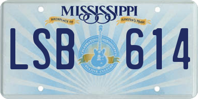 MS license plate LSB614